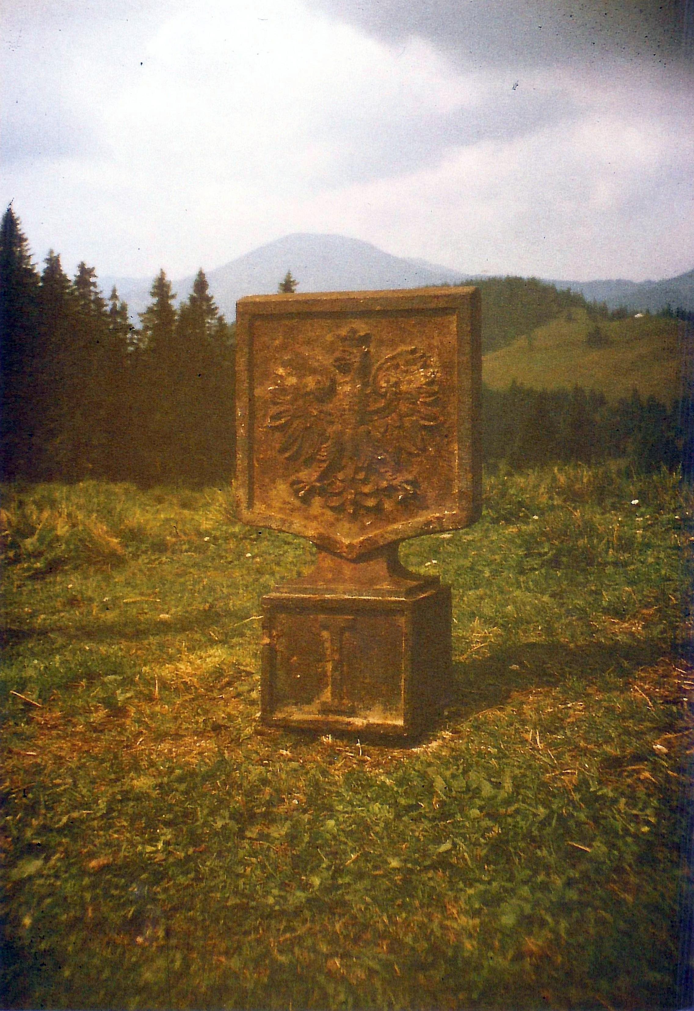 Photo showing Historical border posts between Poland and Czechoslovakia in the Czarnohora Mountains