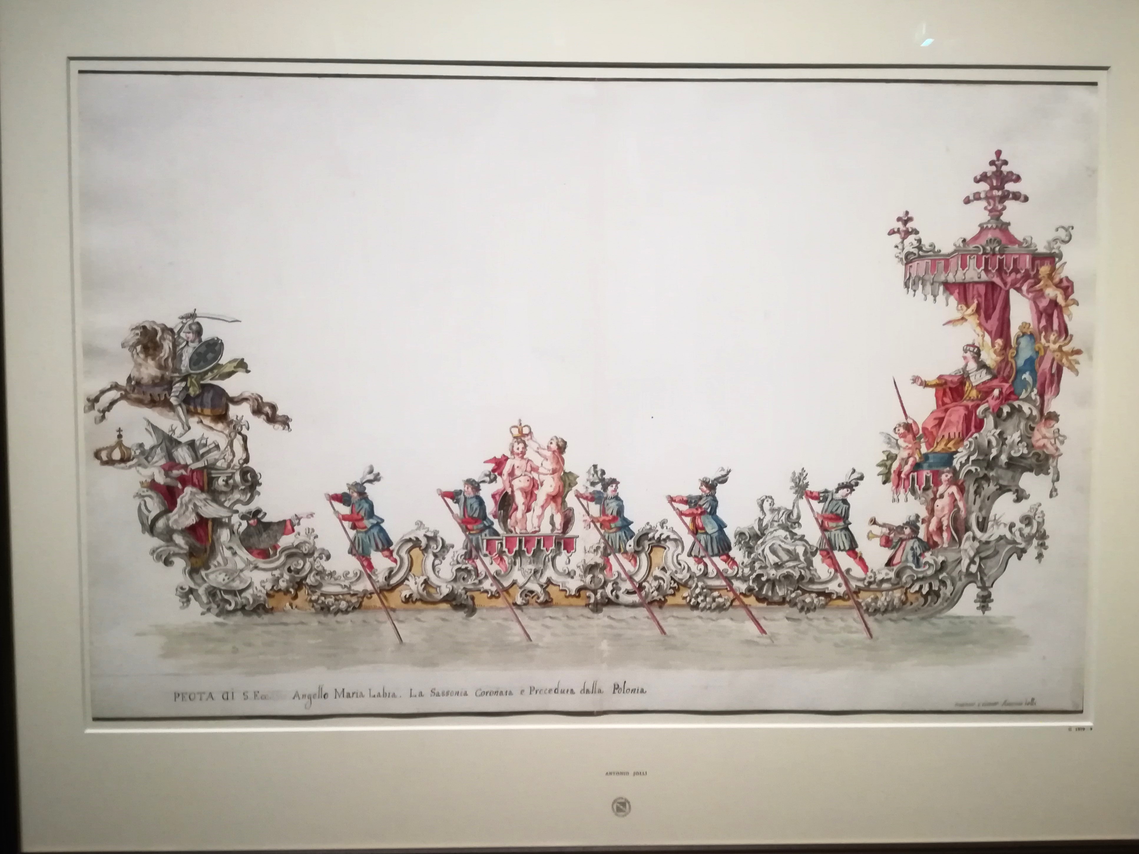 Fotografia przedstawiająca Watercolour depicting the coronation of Saxony by Poland in the Old Masters Gallery in Dresden