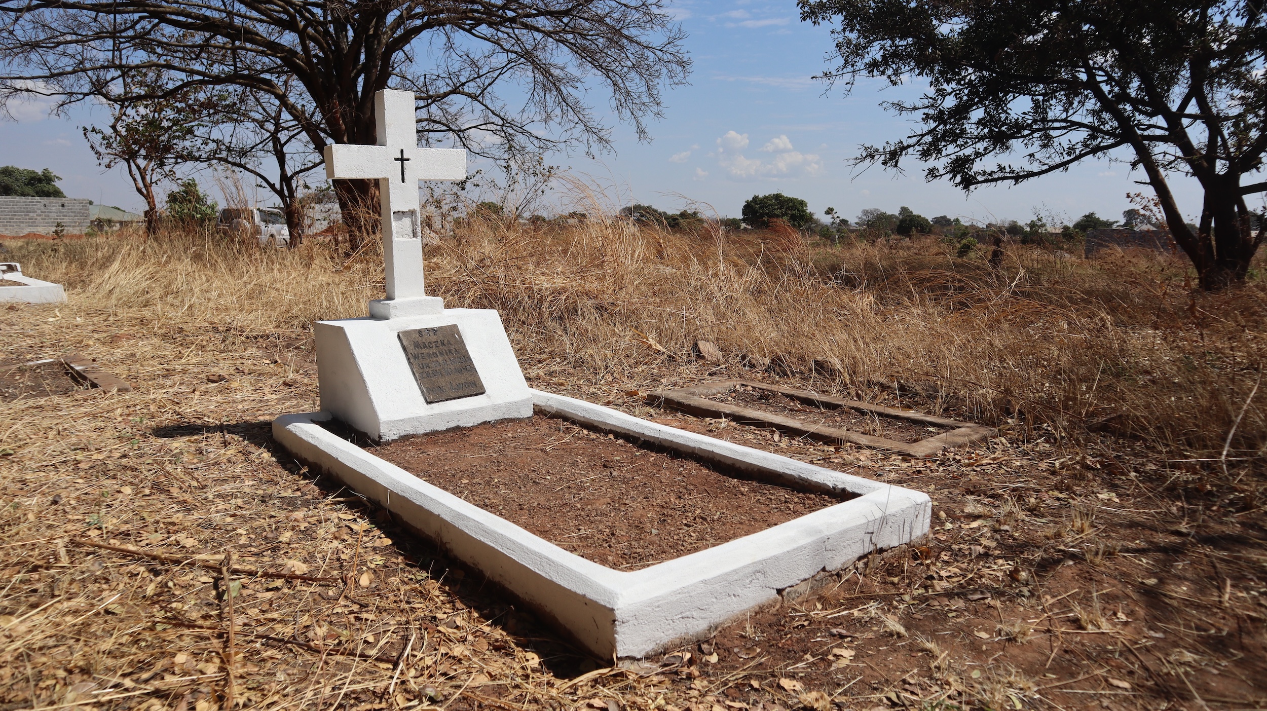 Fotografia przedstawiająca Polska kwatera na cmentarzu w Bwana M\'Kubwa (Zambia)