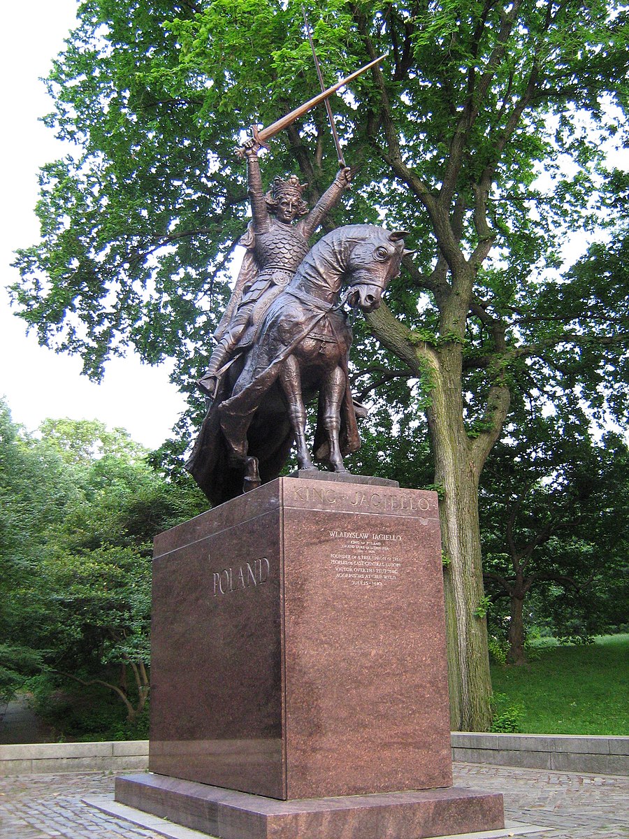 Fotografia przedstawiająca Pomnik Władysława Jagiełły w Nowym Jorku