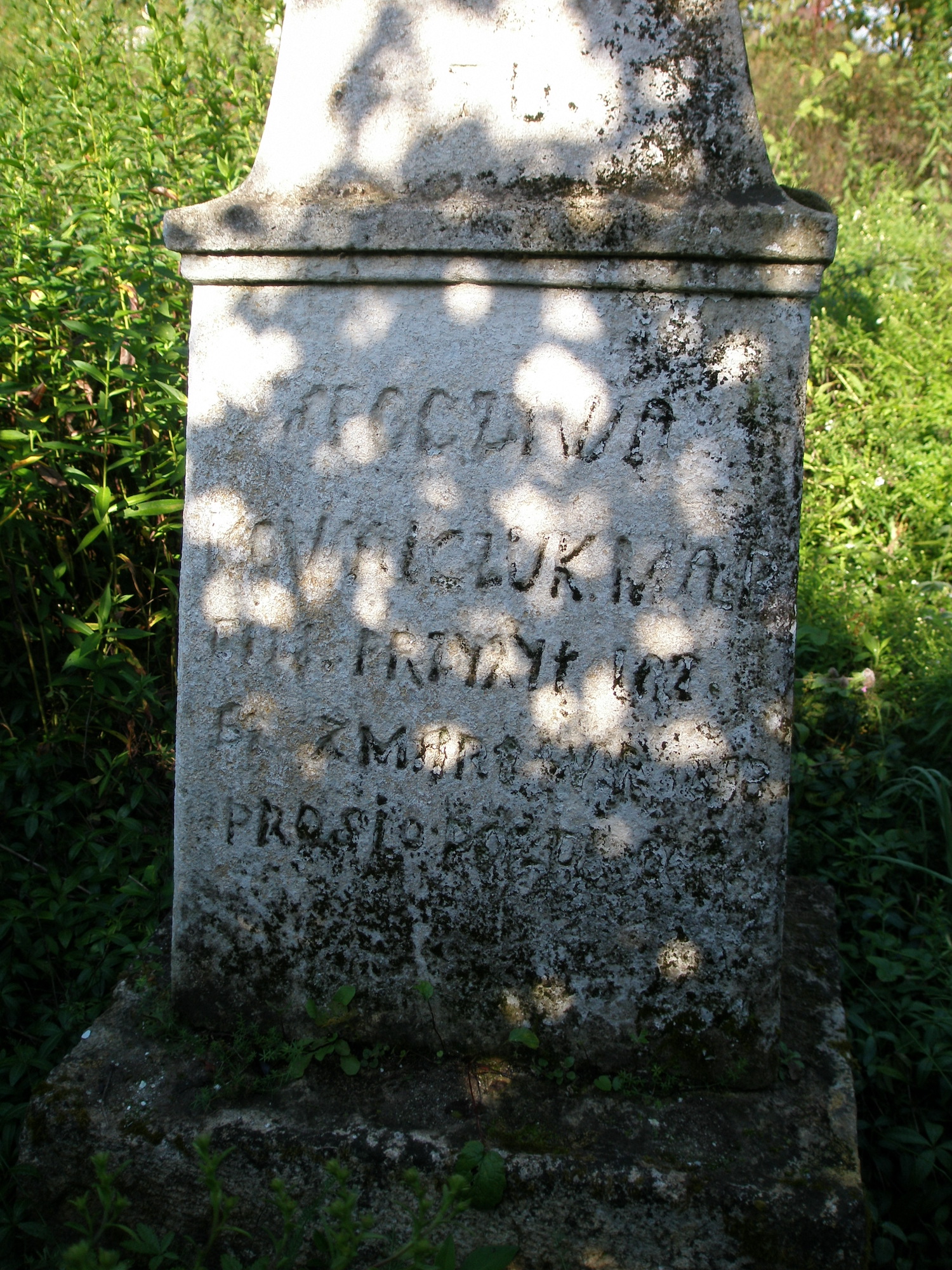 Fragment of Marcin Kowalczuk's tombstone, Dulibach cemetery, 2006 state.