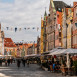 Fotografia przedstawiająca Witraż z przedstawieniem Jerzego Bogatego i  Jadwigi Jagiellonki w ratuszu w Landshut