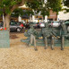 Fotografia przedstawiająca Bench of the three Polish emissaries in Estoril