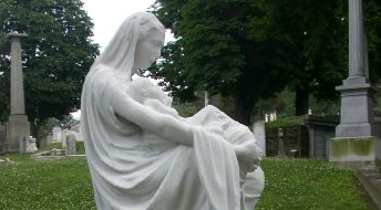 Photo showing Sculpture by Henryk Dmochowski at Laurel Hill Cemetery in Philadelphia