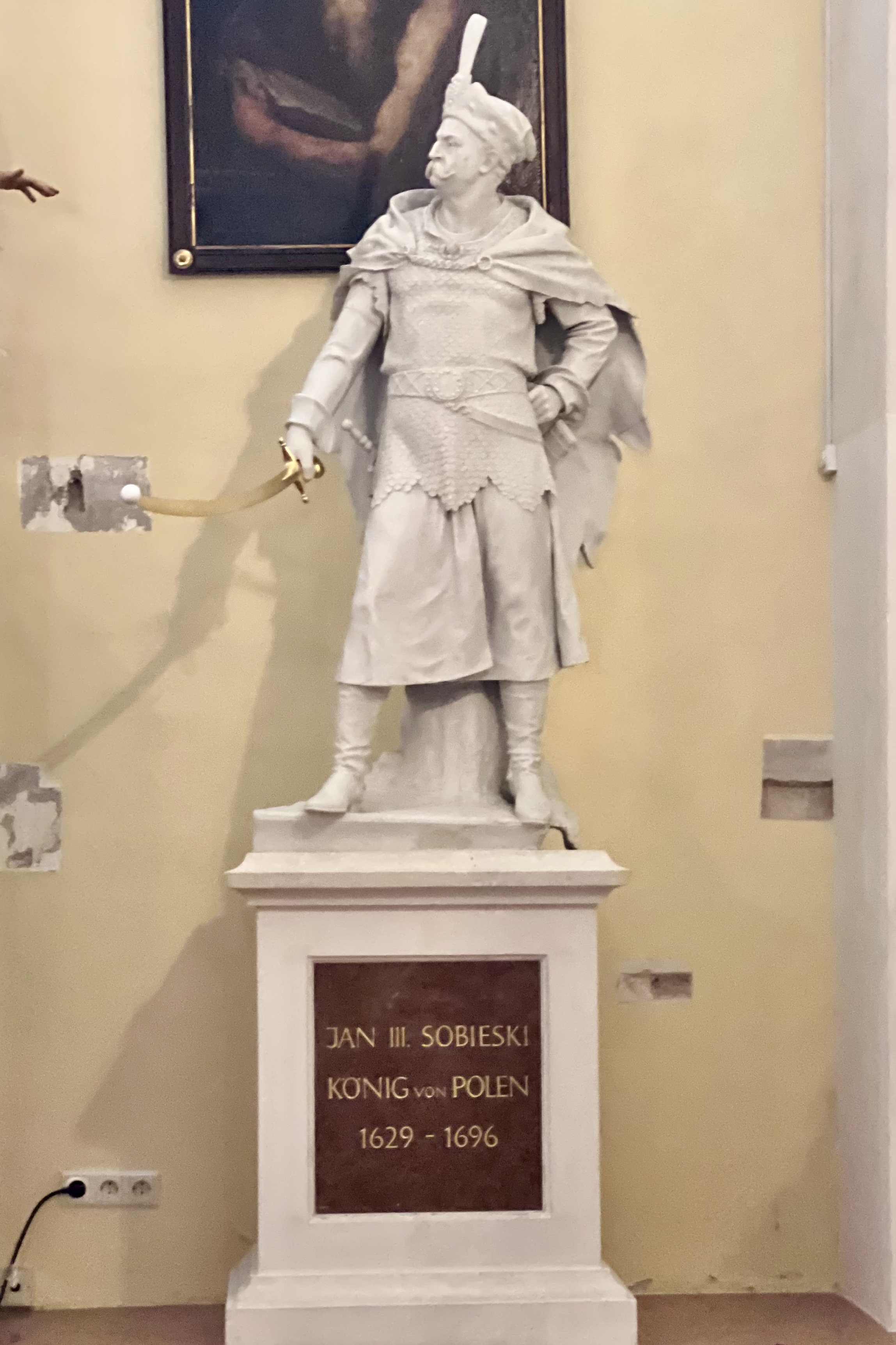 Fotografia przedstawiająca Statue of King John III Sobieski in St Joseph\'s Church on the Kahlenberg in Vienna