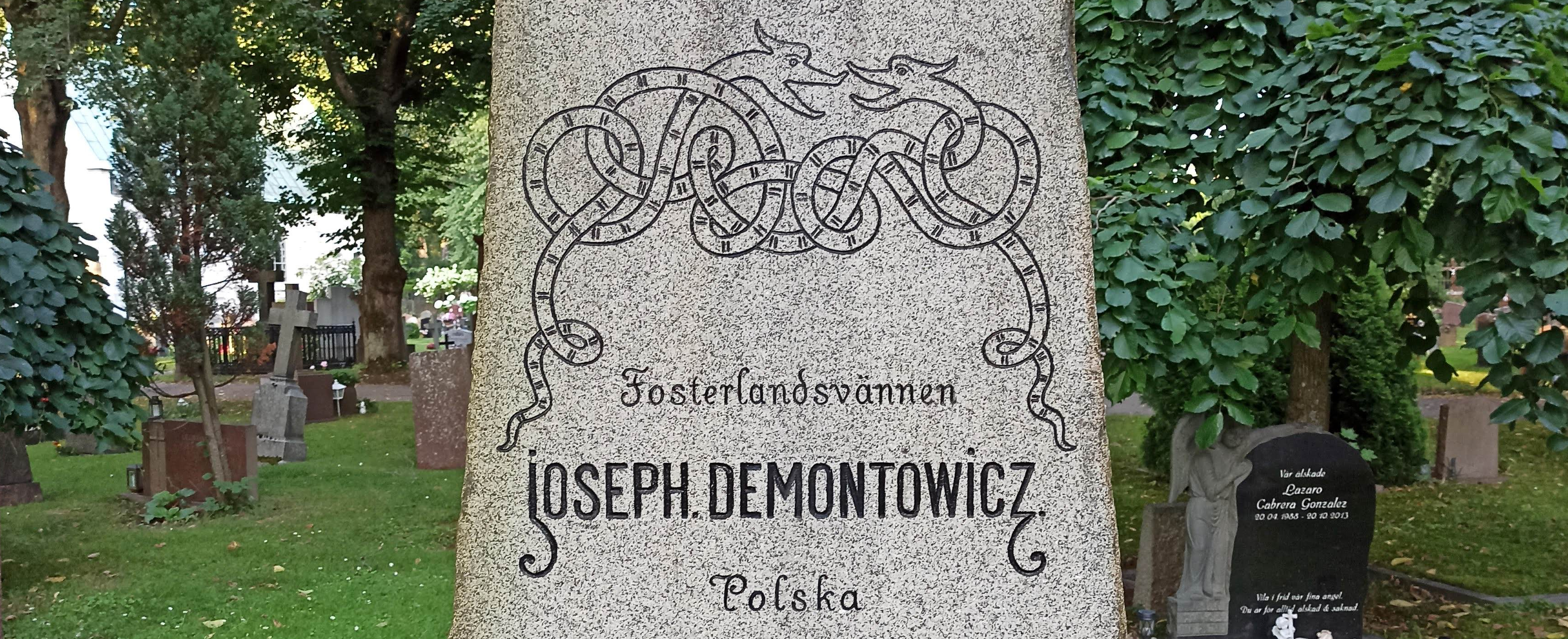 Fotografia przedstawiająca Tombstone of Jozef Demontowicz in Norra cemetery, Stockholm