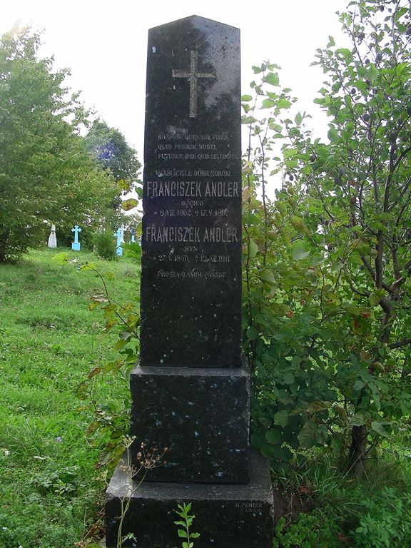 Tombstone of Franz Andler and Franz Andler, cemetery in Soroki, state from 2006