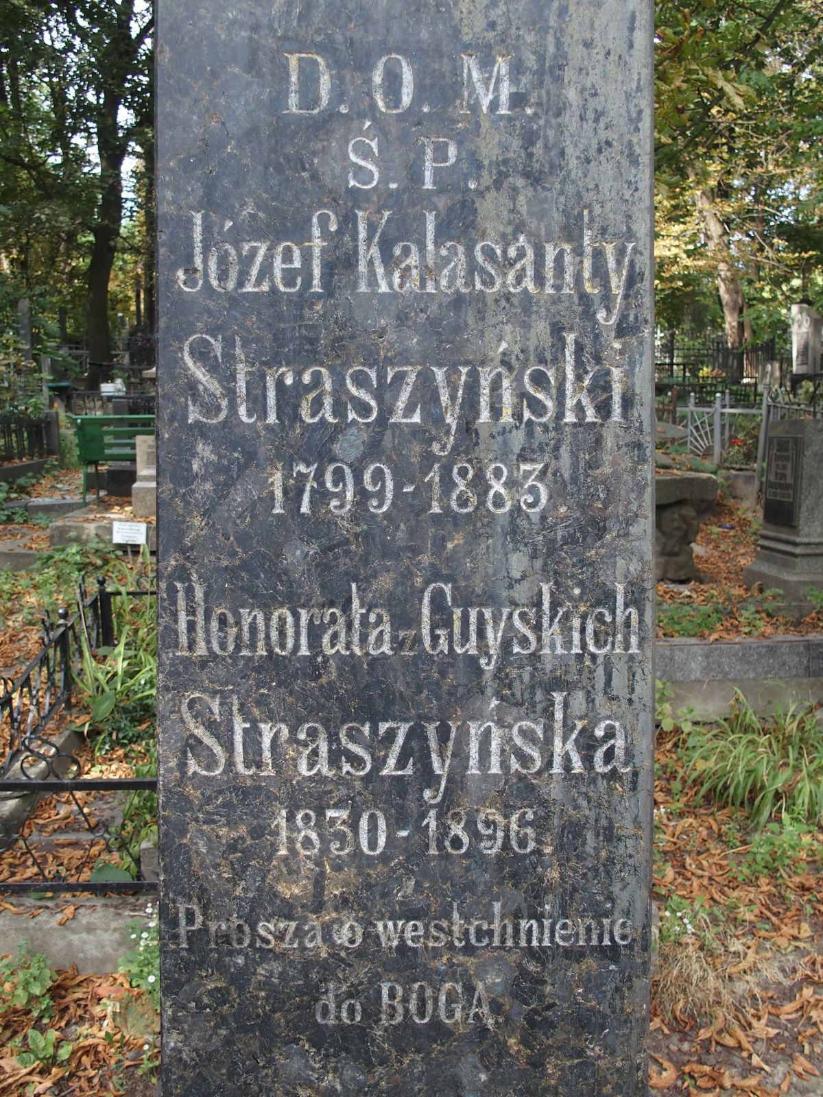 Fragment of the tomb of the Strashchinsky and Romishovsky families, Baikhkova cemetery in Kiev, as of 2021.