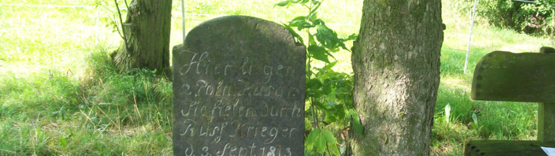 Fotografia przedstawiająca Tombstone of the hussars of the Warsaw Duchy in Eibau, Saxony