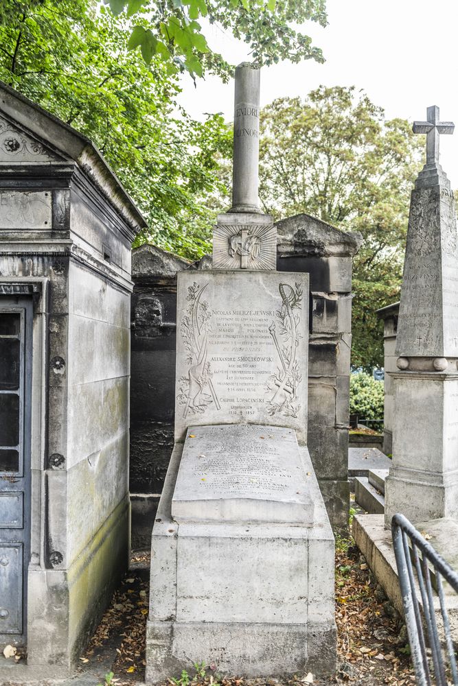 Fotografia przedstawiająca Mass grave of the Polish Democratic Society in the Montmartre cemetery in Paris