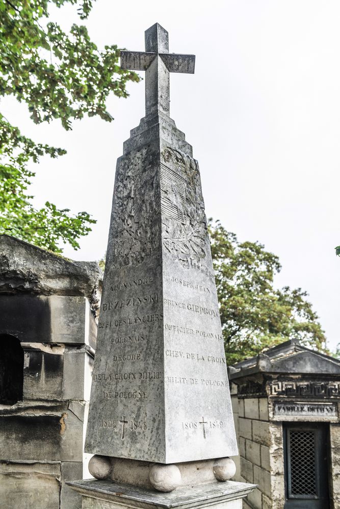 Fotografia przedstawiająca Grób zbiorowy ze szczątkami księcia Józefa Jana Giedroycia na cmentarzu Montmartre w Paryżu