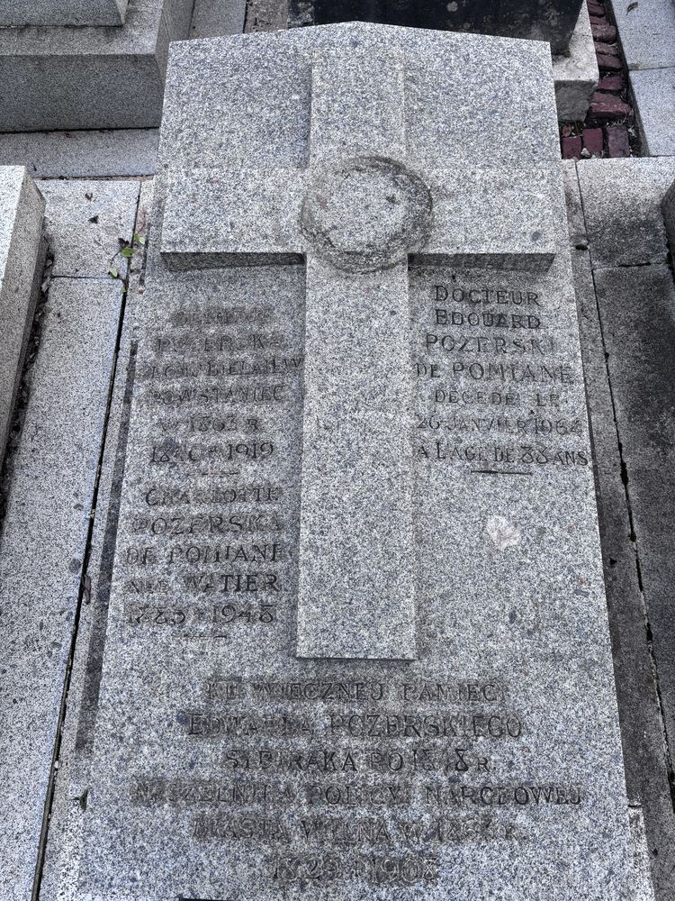 Photo montrant Pierre tombale d\'Edward Pożerski au cimetière Montmorency