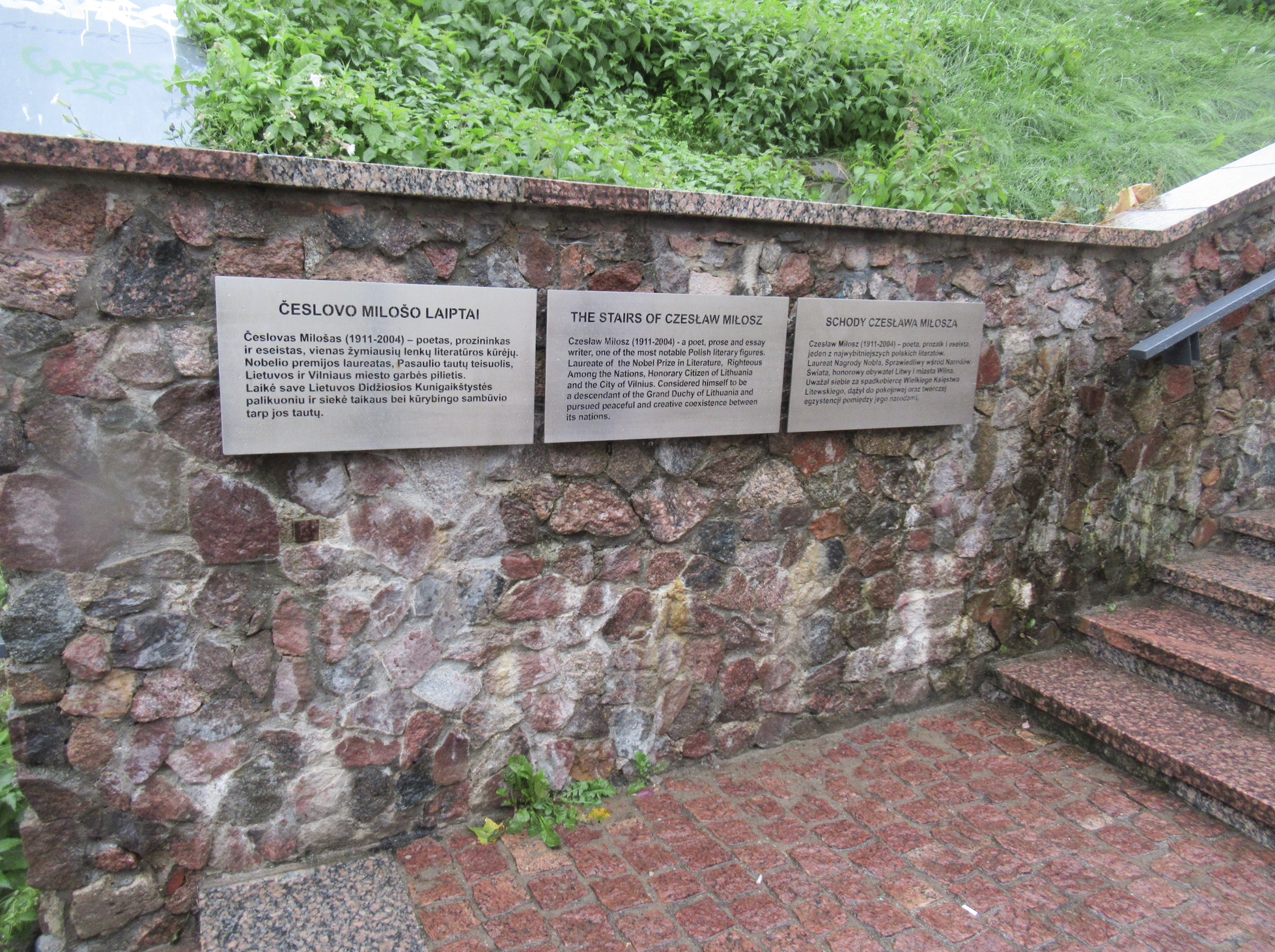 Fotografia przedstawiająca Czeslaw Milosz Stairs in Vilnius