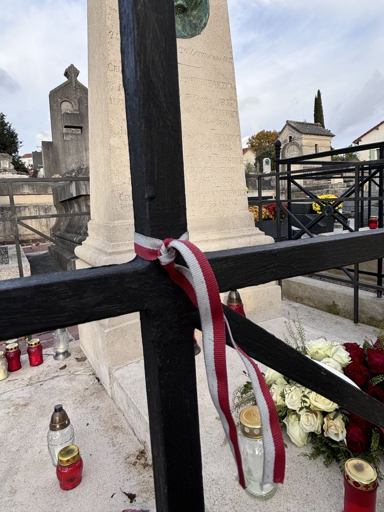 Fotografia przedstawiająca Nagrobek Adama Mickiewicza na cmentarzu w Montmorency