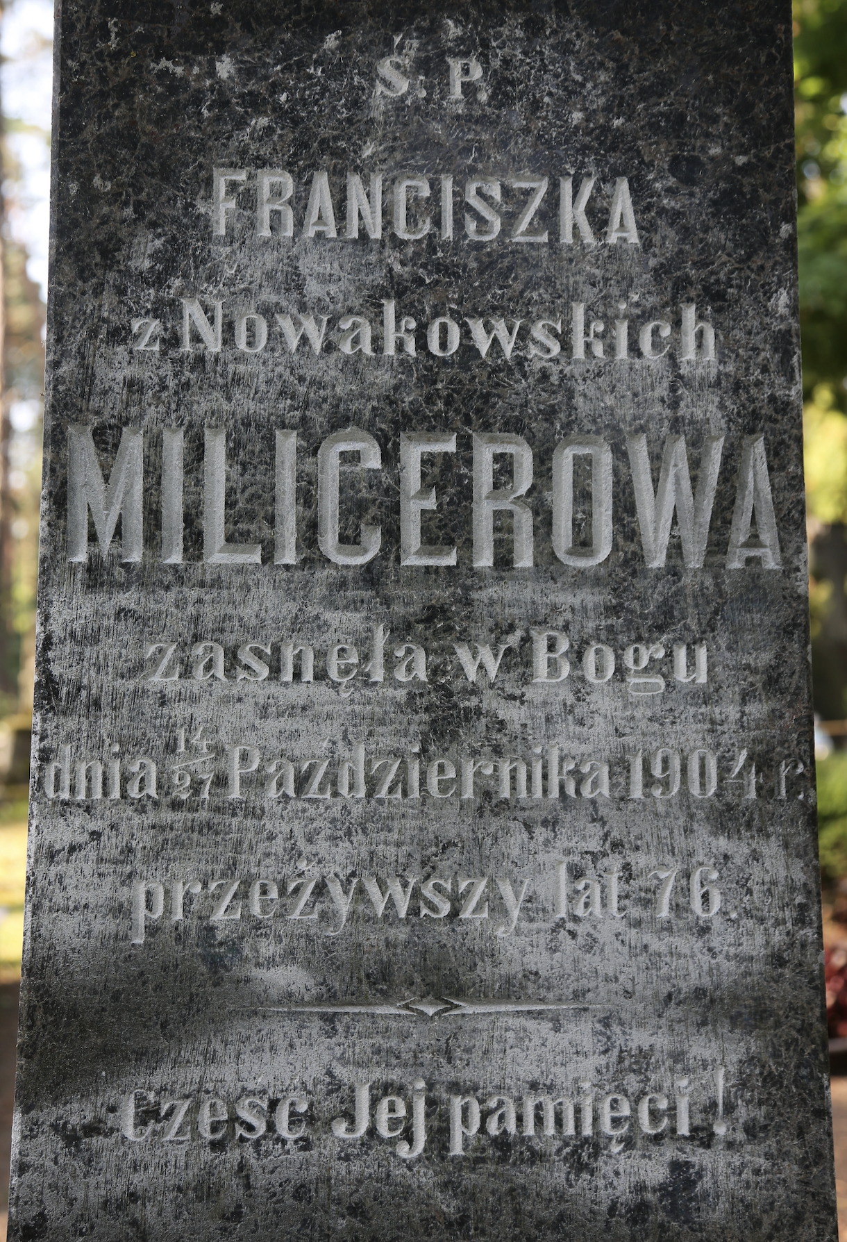 Fotografia przedstawiająca Tombstone of Franciszka Milicerova and Maria Pereświet Sołtan