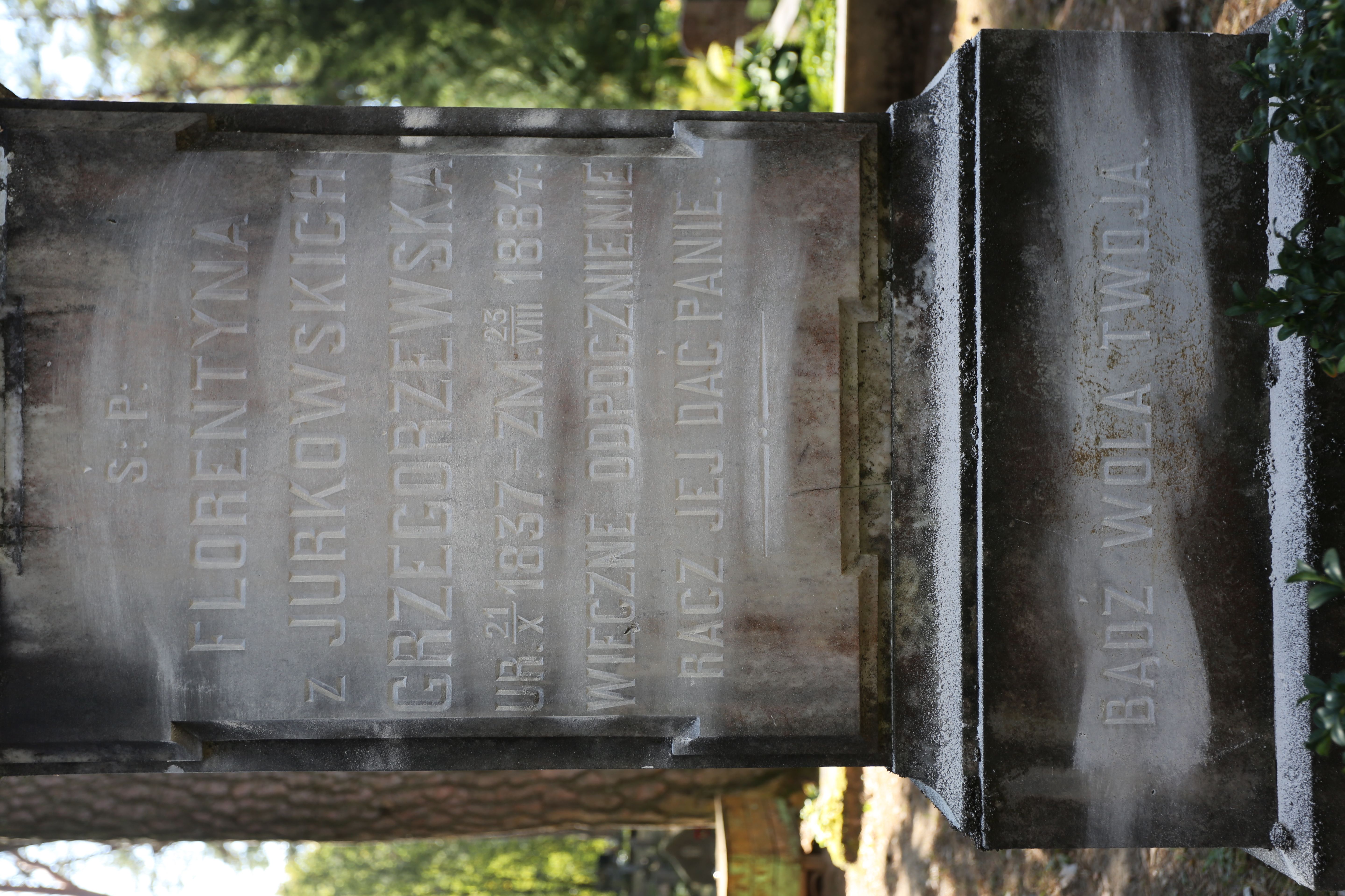 Fotografia przedstawiająca Tombstone of Florentyna Grzegorzewska