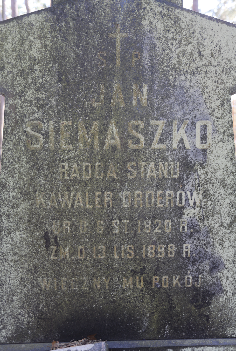 Fotografia przedstawiająca Tombstone of Jan Siemaszko