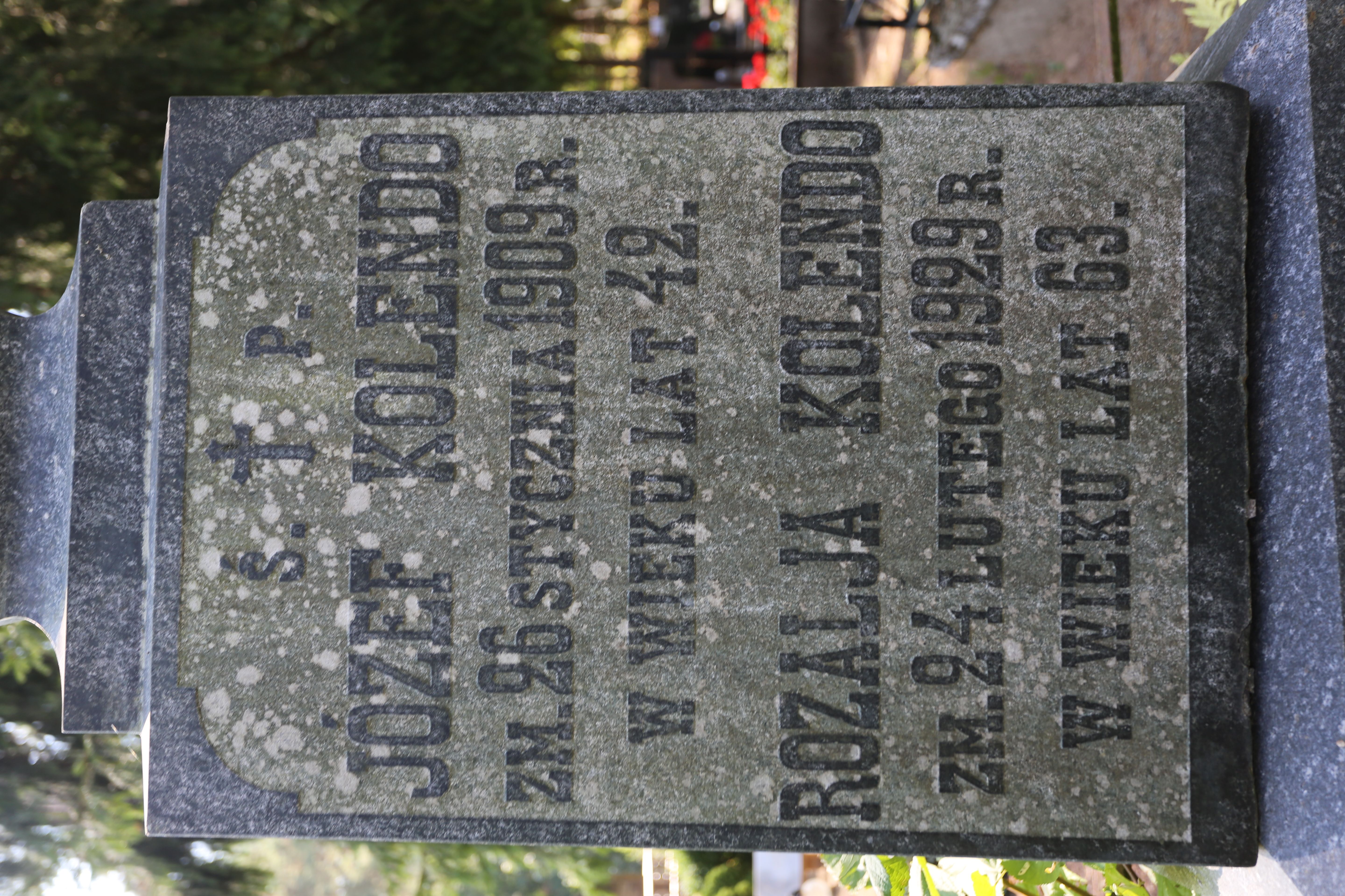 Fotografia przedstawiająca Tombstone of Józef and Rozalia Kolendo and Suchodolska-Kolendo