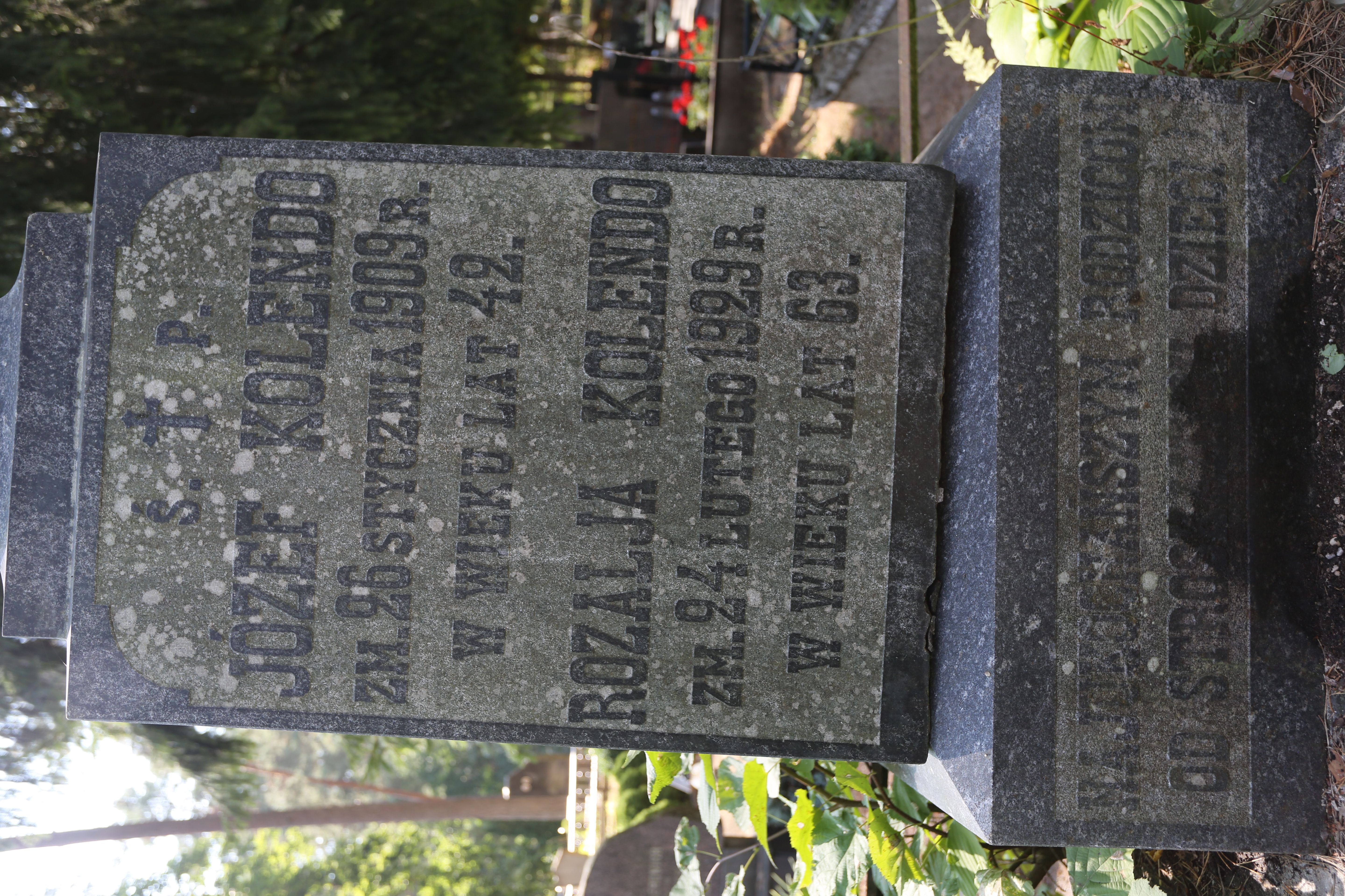 Fotografia przedstawiająca Tombstone of Józef and Rozalia Kolendo and Suchodolska-Kolendo