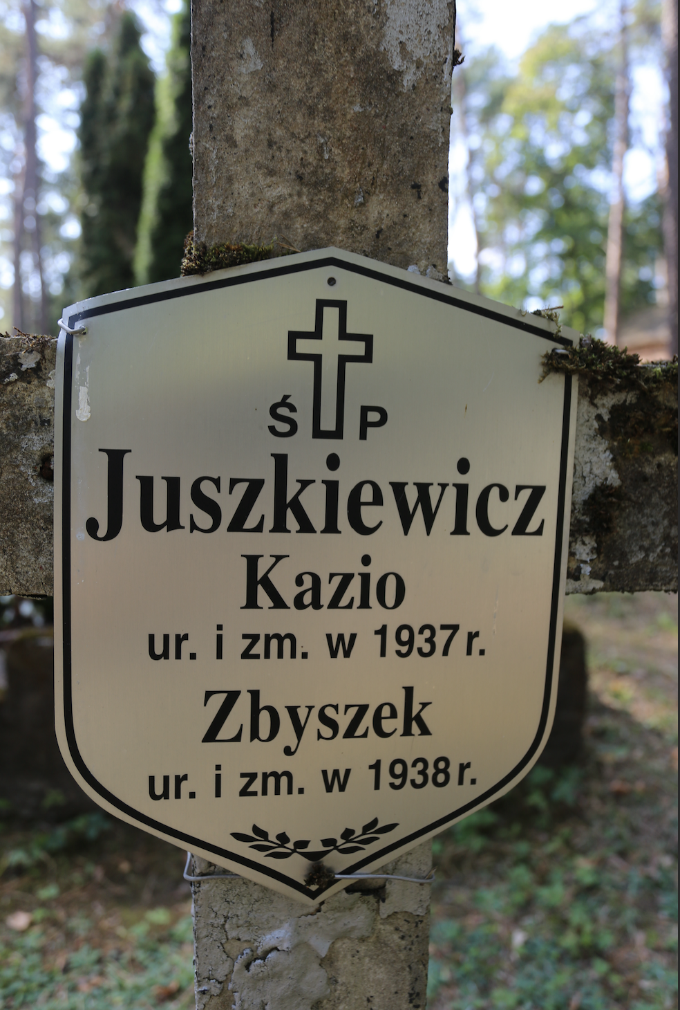 Fotografia przedstawiająca Nagrobek Kazia i Zbyszka Juszkiewiczów