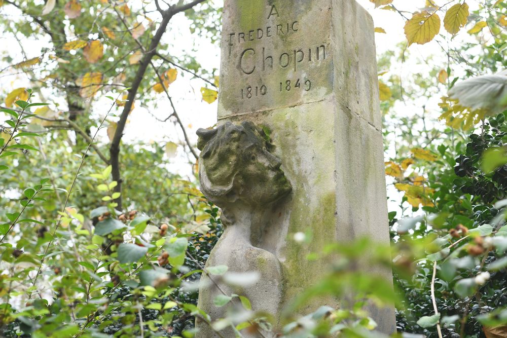 Photo montrant Statue de Frédéric Chopin dans les jardins du Luxembourg à Paris