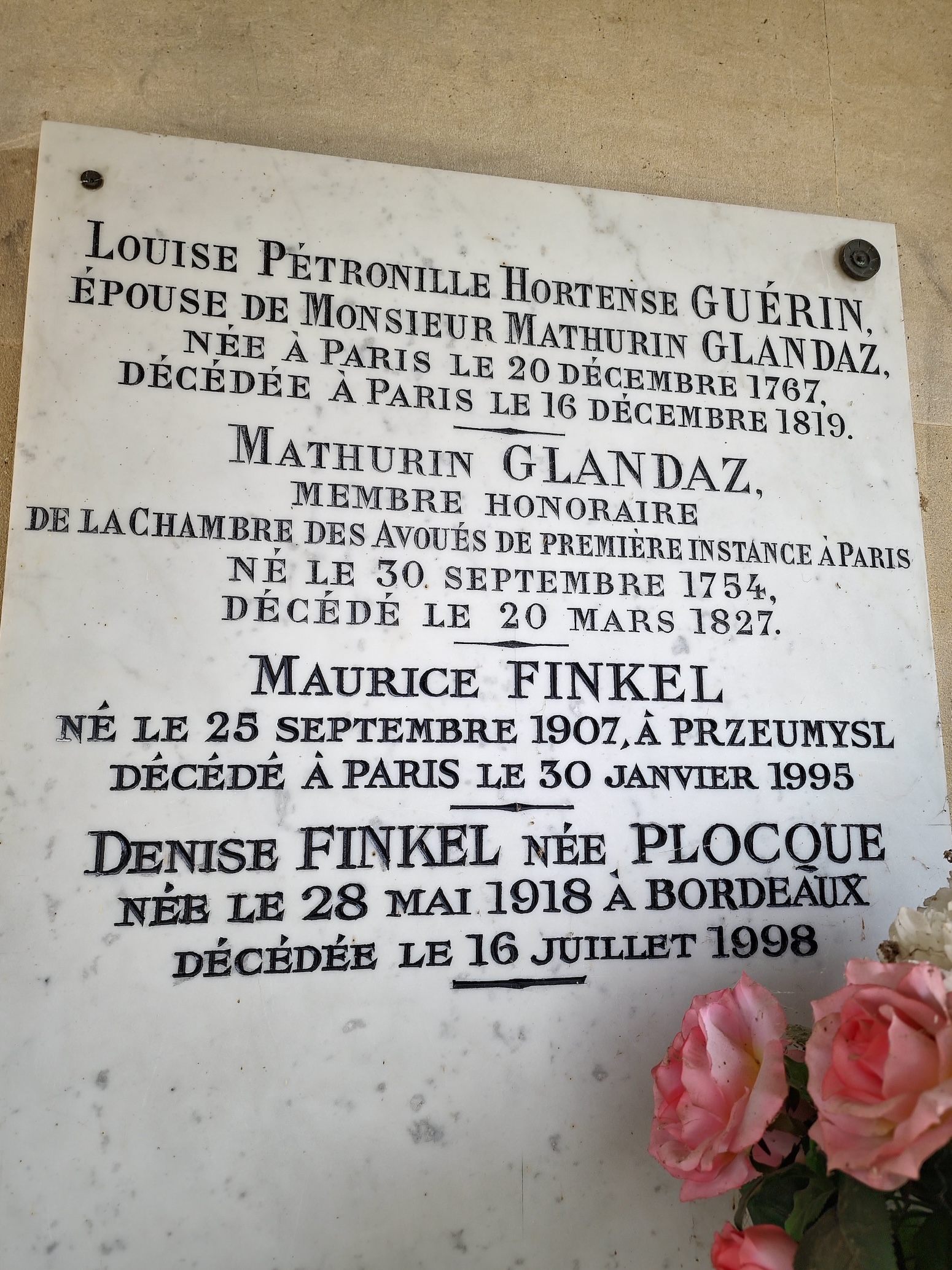 Photo montrant Tombe de la famille Glandaz et de Maurice Finkel