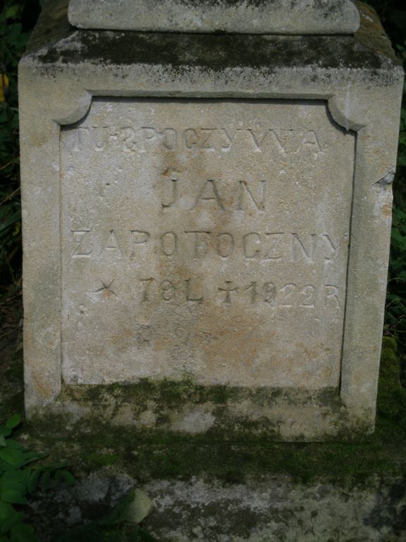 Tombstone of Jan Zapotoczny, cemetery in Dźwinogród, state from 2006