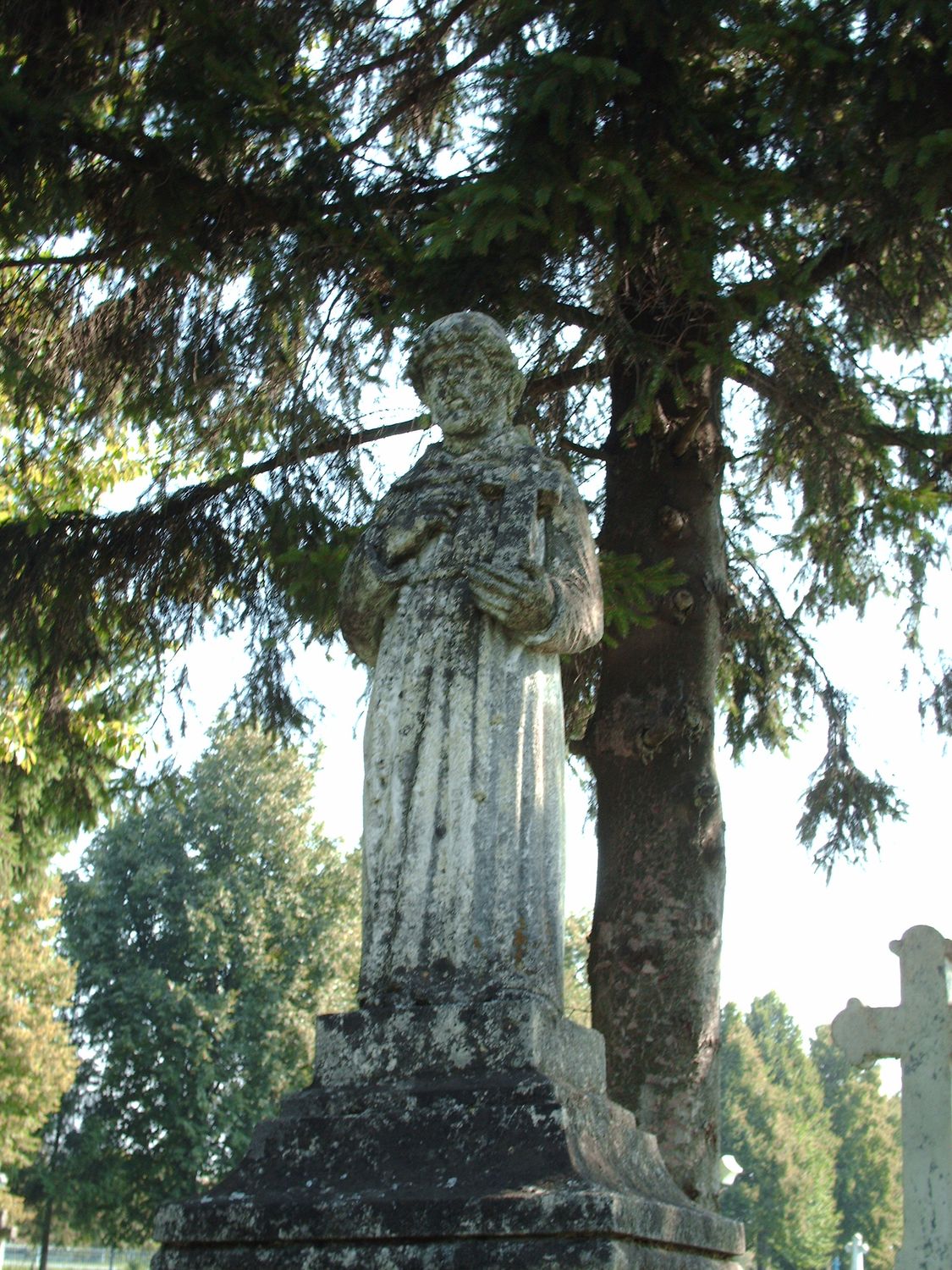 Fragment nagrobka Franciszka Grochmala z cmentarza w Trybuchowcach, stan z 2007 roku