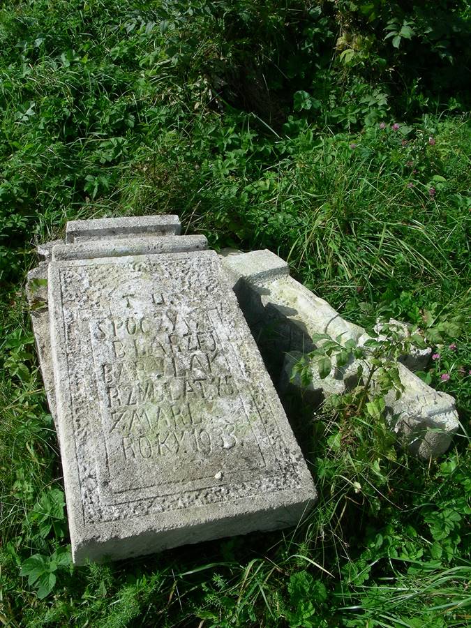 Tombstone of Błażej Barylak, cemetery in Nowosiółka Jazłowiecka, state from 2006