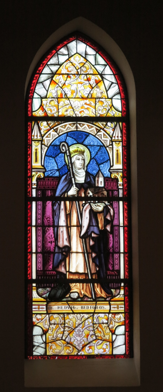Photo showing Stained glass window depicting St Jadwiga of Silesia in Denmark