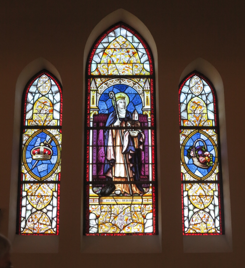 Photo showing Stained glass window depicting St Jadwiga of Silesia in Denmark