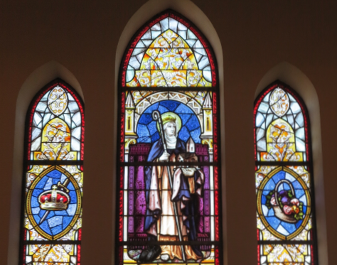 Photo showing Stained glass window depicting St Jadwiga of Silesia in Denmark