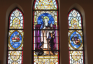 Photo showing Stained glass window depicting St Jadwiga of Silesia in Denmark