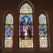 Photo showing Stained glass window depicting St Jadwiga of Silesia in Denmark