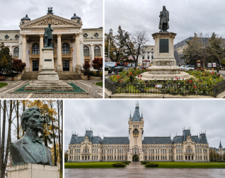 Pomieszczenie z symbolami alchemicznymi, manekinem w historycznym stroju oraz różnymi butelkami i zwojami na stole, przedstawiające pracę alchemiczną Michała Sędziwoja.
