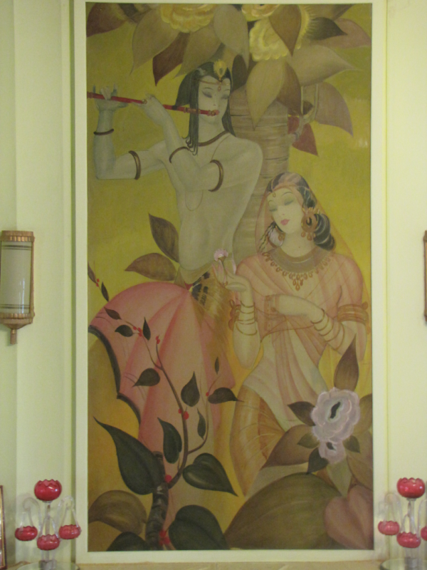 Fotografia przedstawiająca Obrazy Stefana Norblina w pałacu Morvi w Indiach