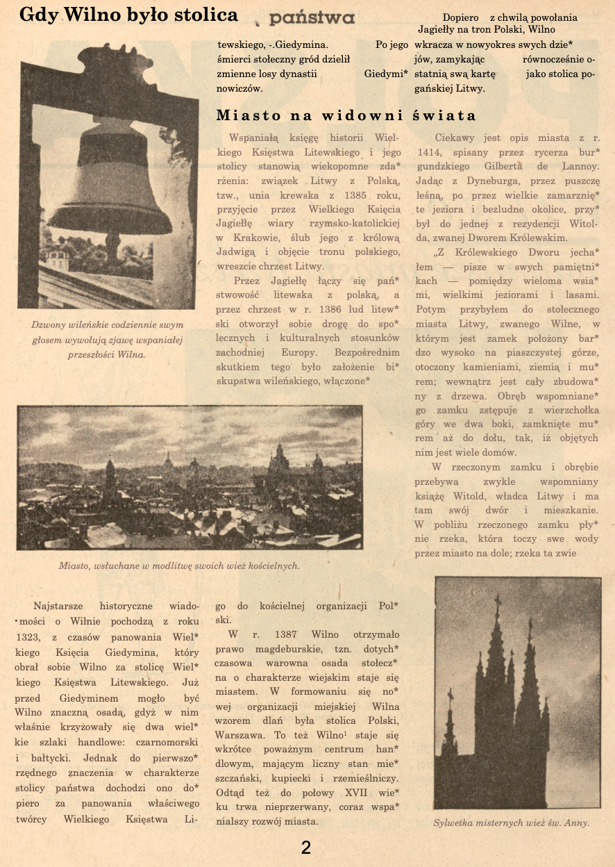 Photo showing Wilno, \"najmilsze miasto Rzeczpospolitej\"