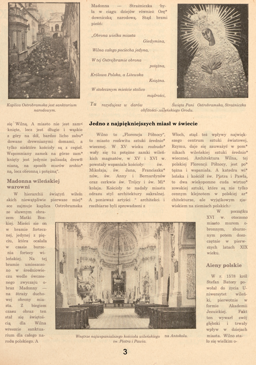 Photo showing Wilno, \"najmilsze miasto Rzeczpospolitej\"