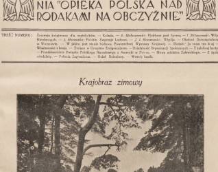 Okładka czasopisma 'Wieści z Polski' z grudnia 1928 roku, z emblematem orła i zdjęciem zimowego krajobrazu. Czasopismo dla Polaków za granicą.