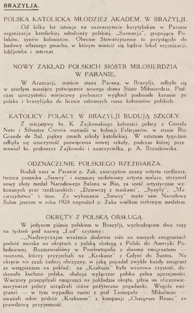 Fotografia przedstawiająca Z kronik polonijnych: nowe szkoły w Brazylii i pomnik Mickiewicza w Paryżu