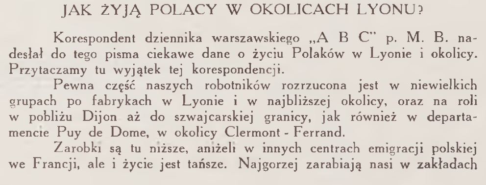 Fotografia przedstawiająca Z kronik polonijnych: warunki życia Polaków pod Lyonem, odrestaurowanie pomnika Langiewicza w Turcji