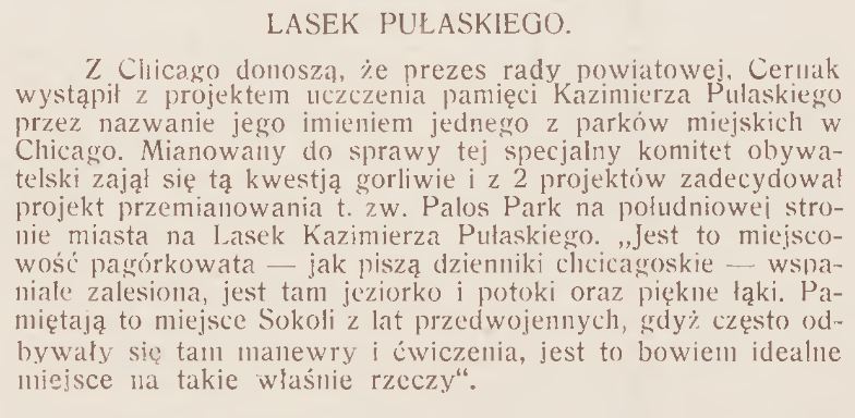 Photo showing From the chronicles of Polonia: memorial to Poles killed in the USA