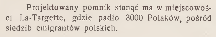 Fotografia przedstawiająca Z kronik polonijnych: pomnik polskiego bohaterstwa we Francji