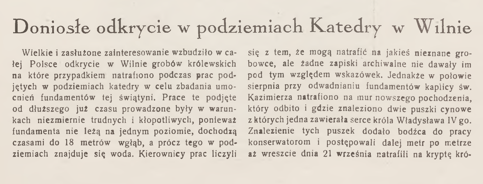 Photo showing Odkrycie w podziemiach wileńskiej katedry