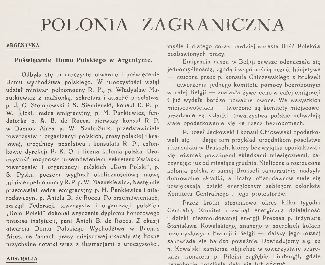 Fotografia przedstawiająca Z kronik polonijnych: poświęcenie Domu Polskiego w Argentynie