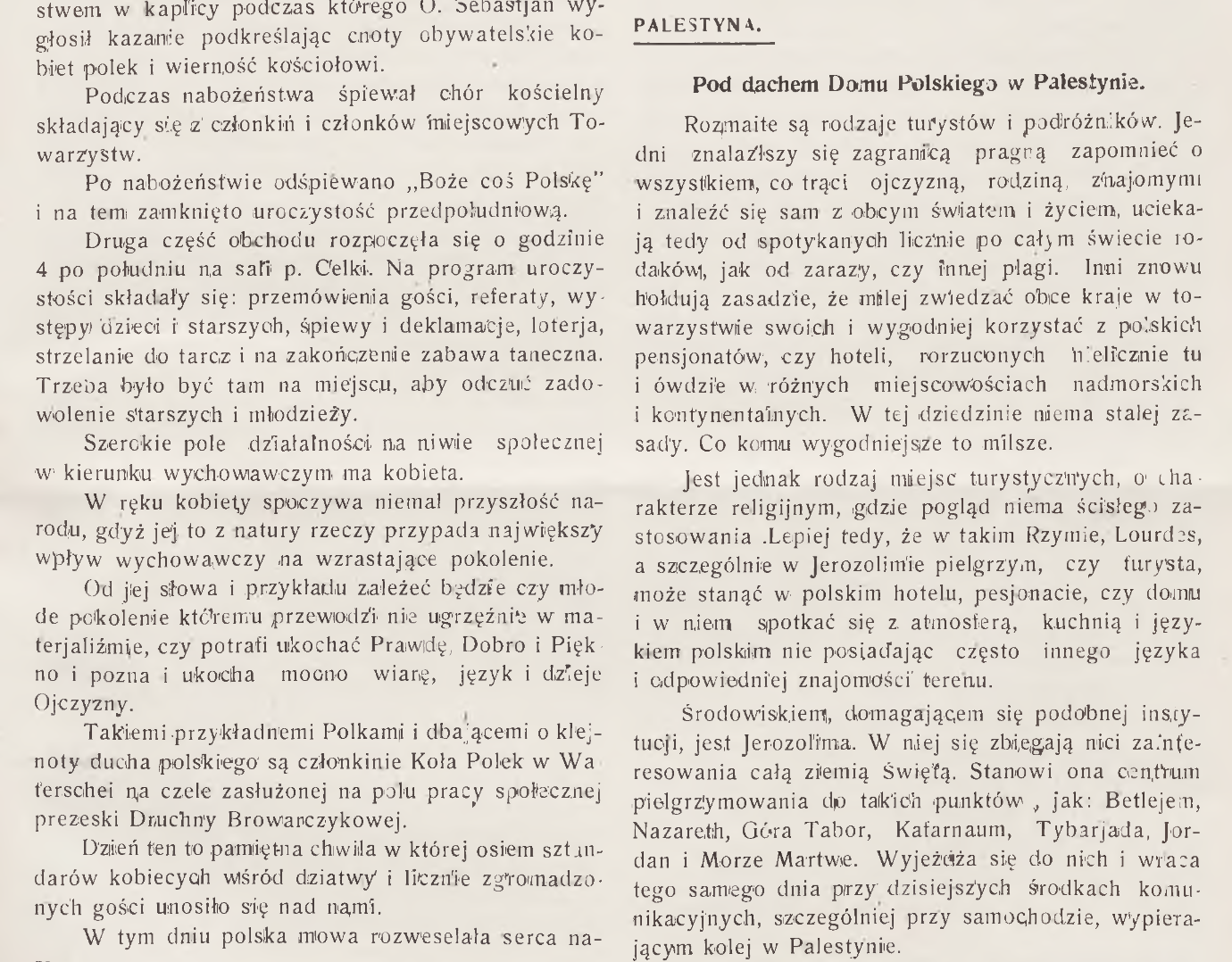 Fotografia przedstawiająca Z kronik polonijnych: Dom Polski w Palestynie