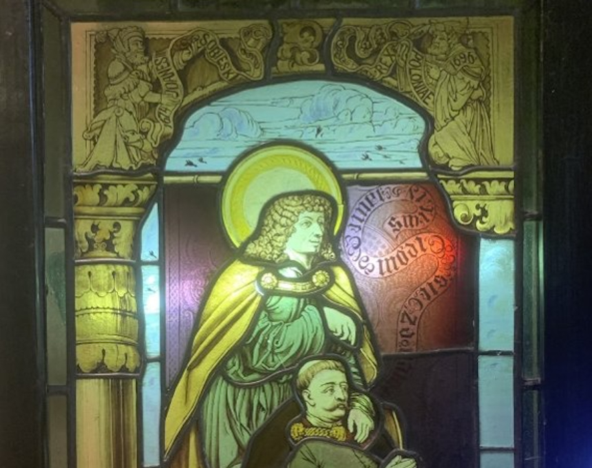 Photo montrant Witraż „Król Jan III Sobieski ze św. Janem”