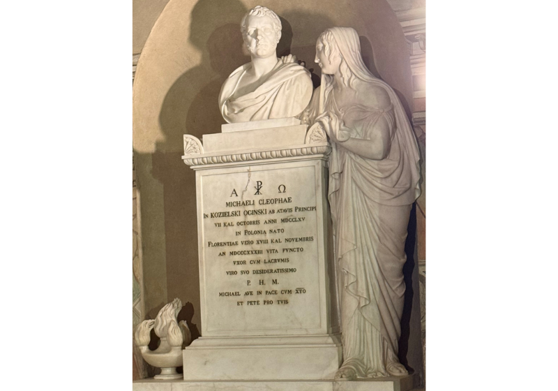 Fotografia przedstawiająca Nagrobek Michała Kleofasa Ogińskiego w kościele Santa Croce we Florencji