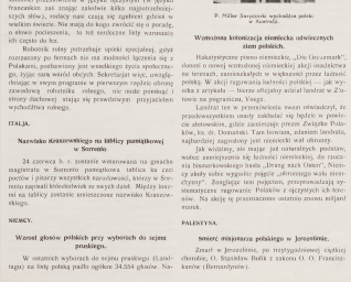 Skan strony czasopisma po polsku z tytułem Nazwisko Kraszewskiego na tablicy pamiątkowej w Sorrento i notą o wmurowaniu tablicy na gmachu magistratu