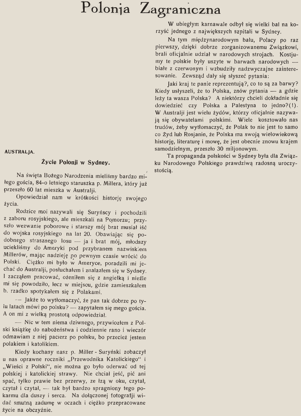 Photo montrant Z kronik polonijnych: Polonia w Sydney, tablica w Sorrento
